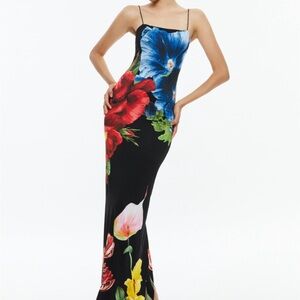 Alice + Olivia Fifi Floral Fitted Maxi Dress